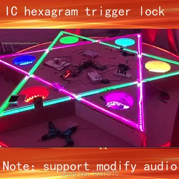 

Takagism Room Escape props IC hexagram sensors trigger lock IC induction room game Play audio and flashing lights trigger lock