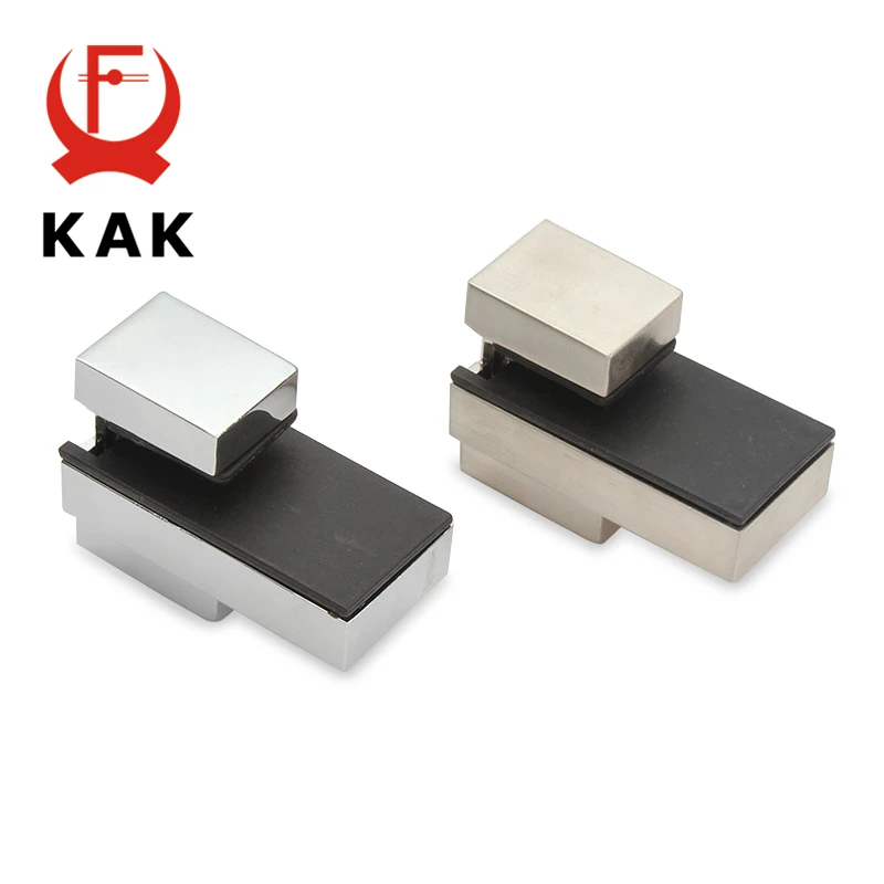 KAK Zinc Alloy Adjustable Glass Clamps Glass Plated Brackets Chrome Alloy Shelf Holder Support Clamp for Shelves glass shelf clamp holder glass fasteners