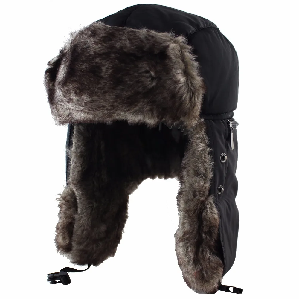 الشتاء الدافئة Earflap منفذها القبعات قبعات للرجال النساء الروسية الحرارية الصياد قبعة جندي على الجليد التزلج مع Fack قناع يندبروف