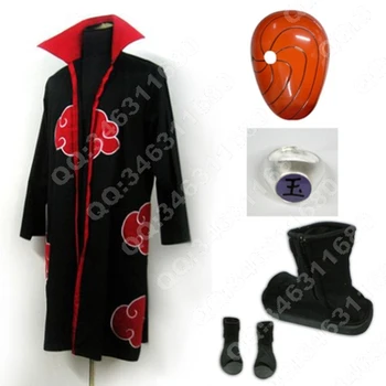 

Free DHL Shipping Naruto Uchiha Sasuke Uniform Cosplay Costumes cape coat+shoes+mask full set