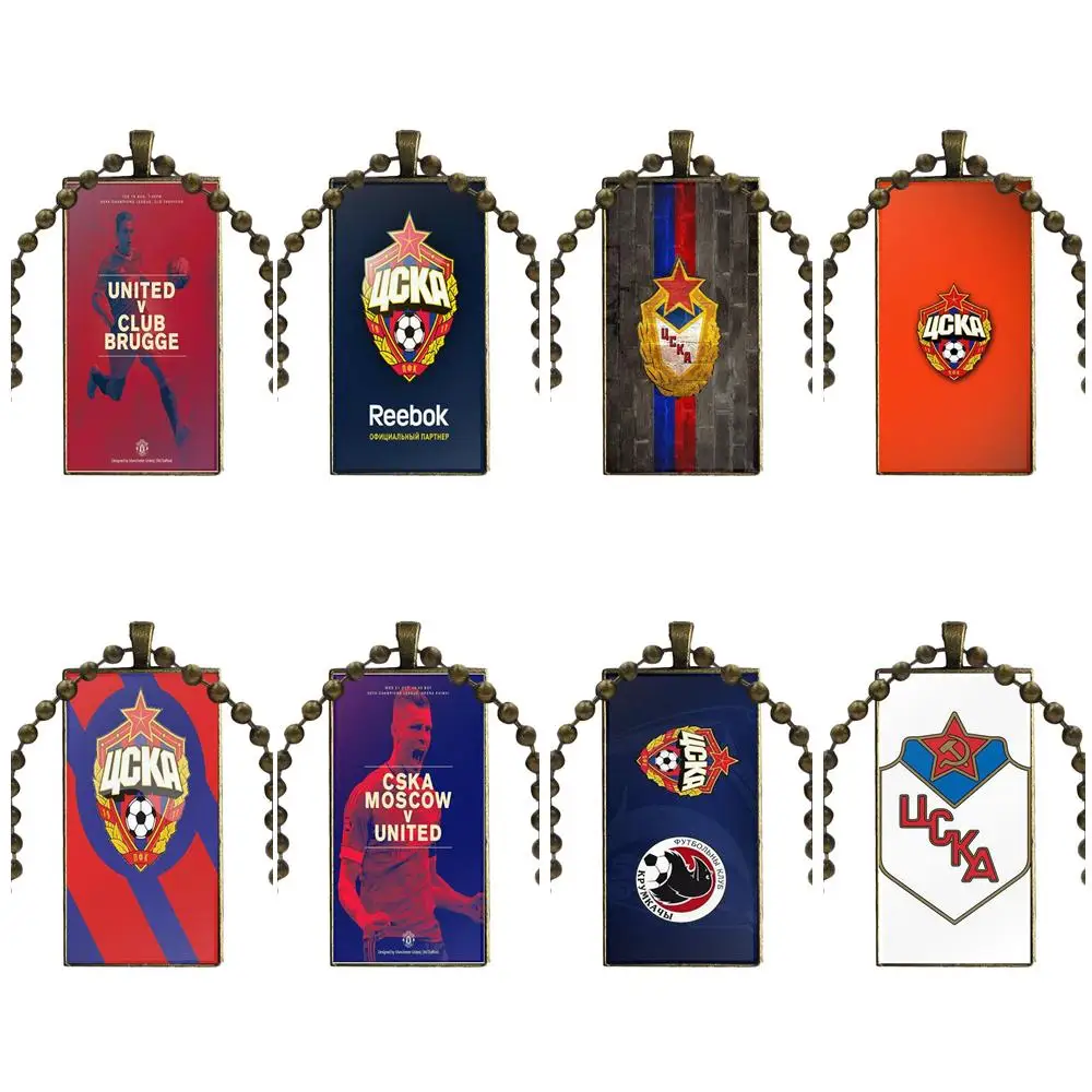 

EJ Glaze Necklace Fashion Long Chain With Rectangle Necklace Jewelry For Women High Quality Girls Football Cska Moscow