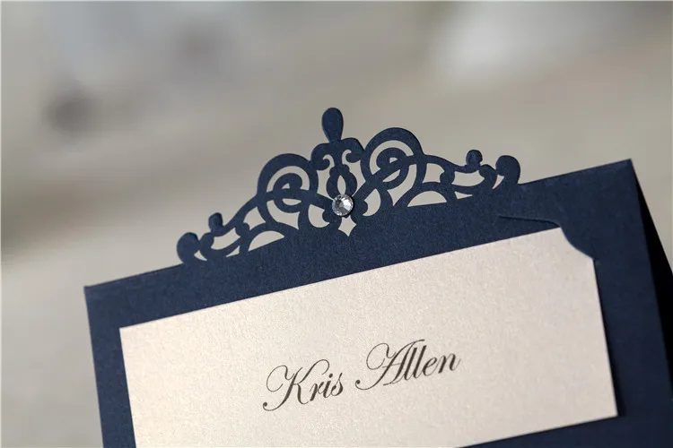 Темно синее украшение для свадебвечерние визитница с возможностью печати 48 шт.