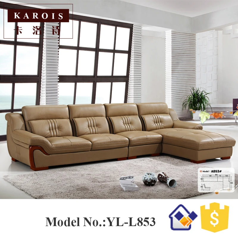 882 98 Moderne Chauffée Top En Cuir Simple Conception L Forme Sofa Sectionnel Coin Canapé Meubles De Salon Dans Canapés Salle Séjour