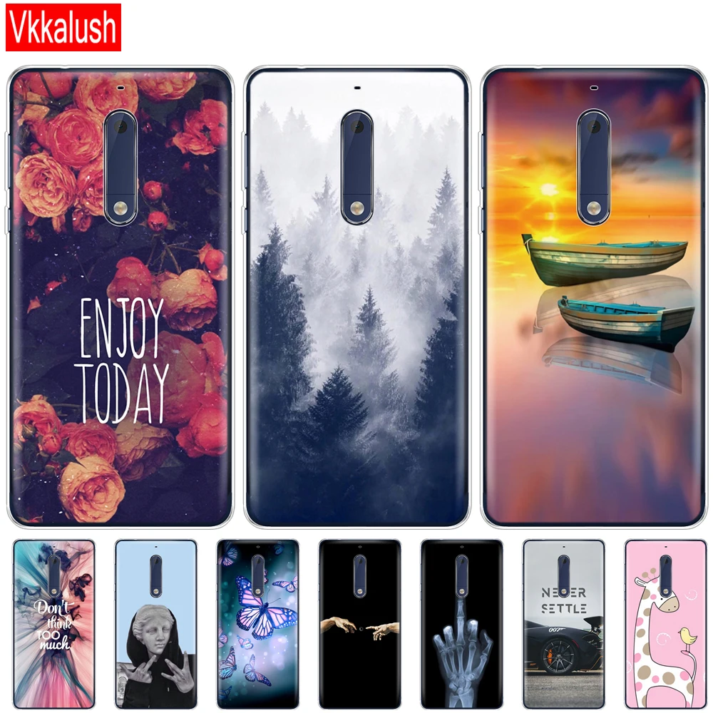 Силиконовый чехол для Nokia 1 2 3 5 plus 2018 мягкая симпатичная задняя крышка из ТПУ