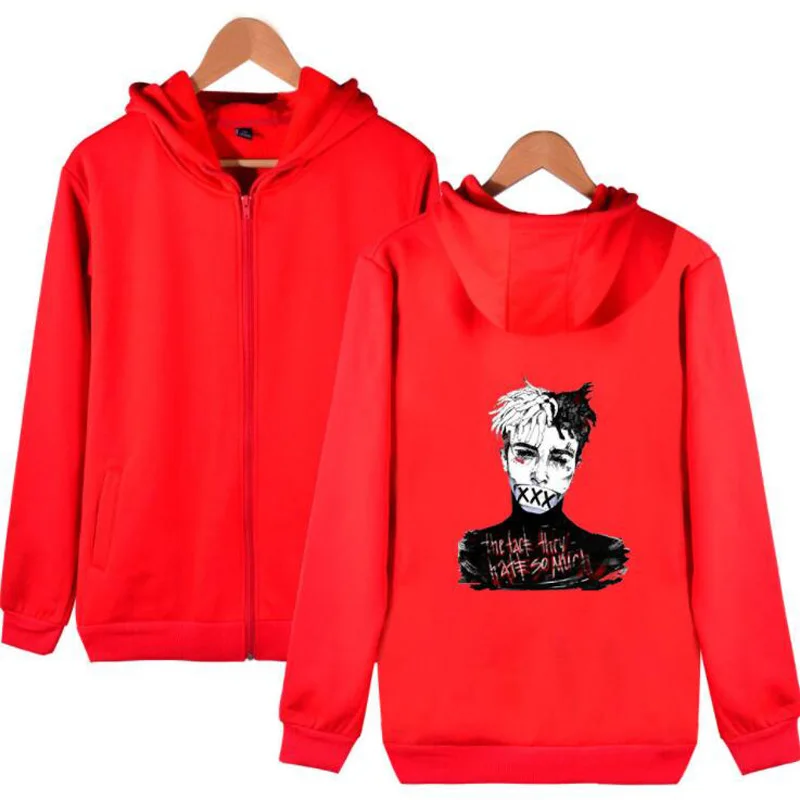 Месть XXXTentacion Harajuku Толстовка Sudaderas Hombre рэп хип-хоп худи на молнии куртка с капюшоном пальто Для мужчин Уличная - Цвет: 021