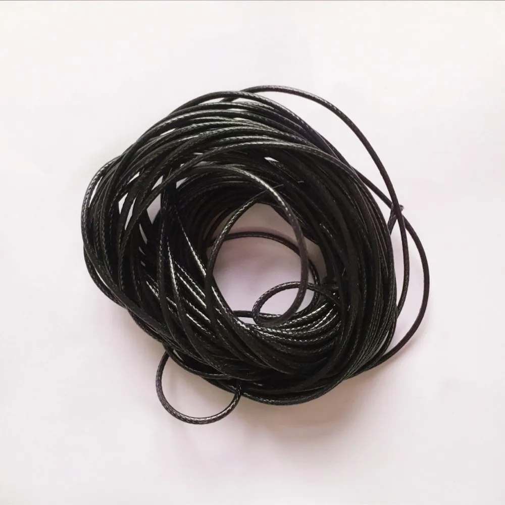 2x 11Yd Wholesale Waxed Leather Necklace / Bracelet String Cords DIY 1.5mm Black