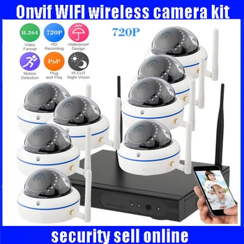 

720P HD H.264 Waterproof Vandal-proof Dome IR IP Camera WIFI Security CCTV System 8CH Wireless NVR Surveillance Kit