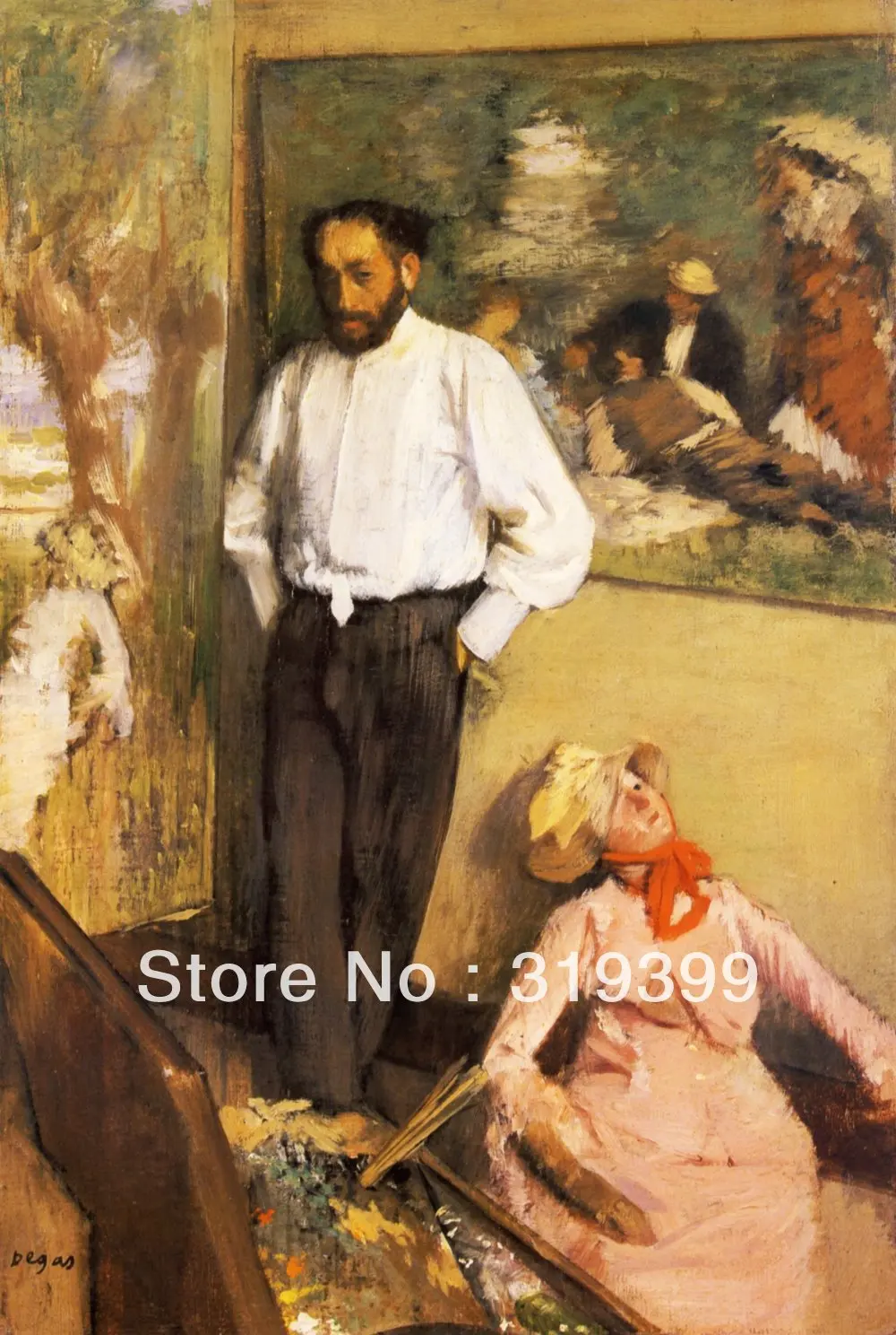 

Oil Painting Reproduction on Linen Canvas,Portrait of Henri Michel-Levy in his studio by edgar degas,Free DHL Shipping,handmade
