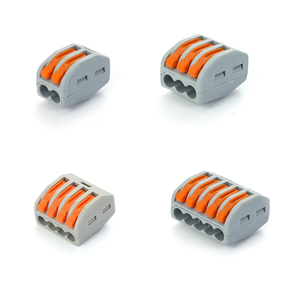

20pcs 2/3/4/5 Way Reusable Spring Lever Terminal Block Electric Cable Connector Wire