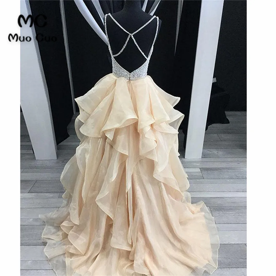 Платье для выпускного бала расшитый бисером цвета шампань 2018|formal evening party|formal dress