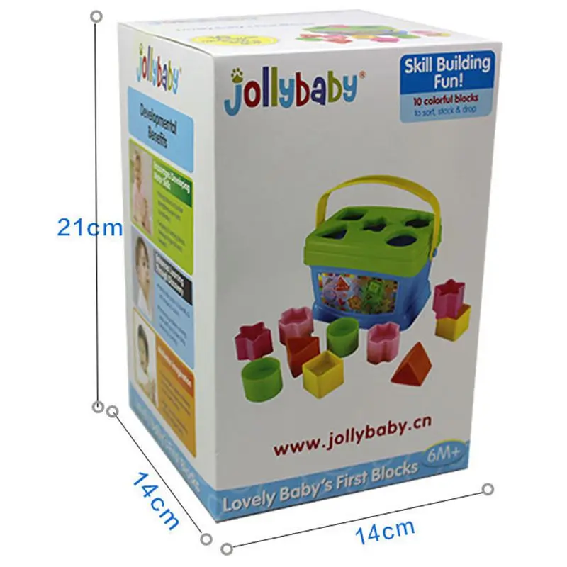 JOLLYBABY, Пластмассовые строительные блоки, соответствующие форме, детские игрушки, развивающие игрушки для младенцев