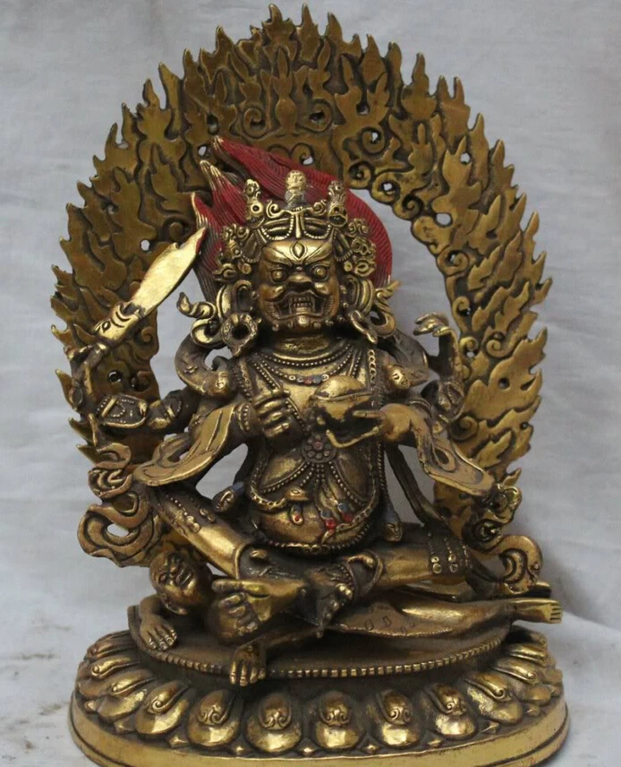 

S1720 9" Tibet Tibetan Buddhism Bronze Gold Vajrapani ( Chana Dorje ) Buddha Statue D0318