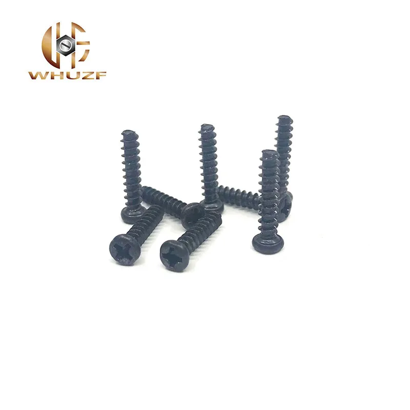 

100PCS M3.5 *6/8/10/12/16 Black Nickel Plated Carbon Steel Philips Cross Pan Round Head Flat Tail Self Tapping PB Micro Screw