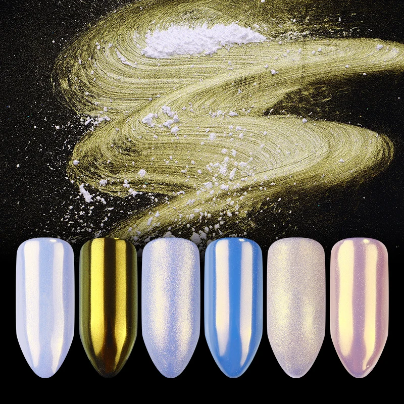 Pearl Nail Glitter Mirror Matte Shimmer Nail Art Powder Pigment Dust Manicure Tips Decoration