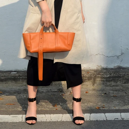 Women's New Tide Handbag Fashion Wild Tote Bag Boat Temperament Shoulder - Цвет: Orange