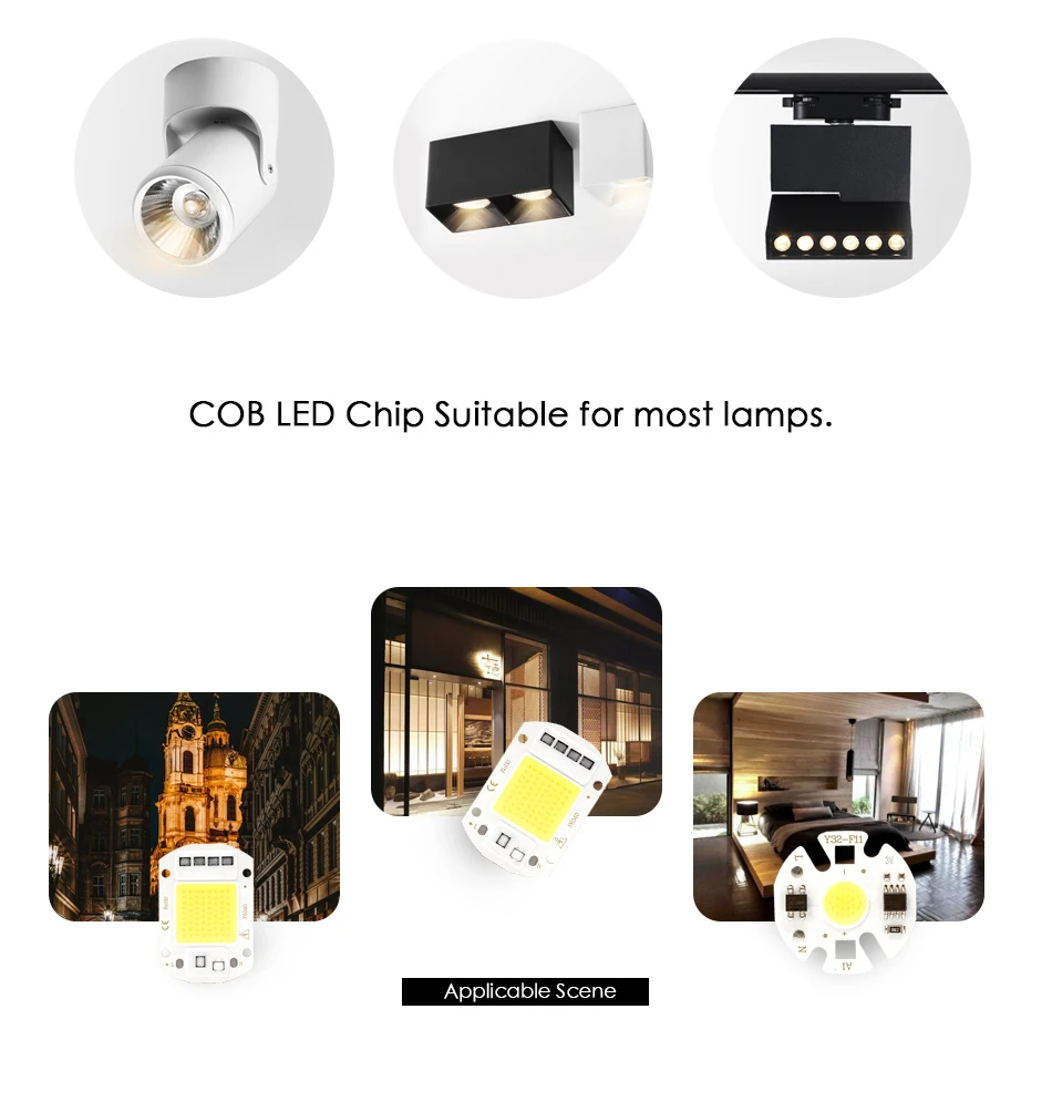 LED COB Chip Smart IC Bead No Driver DIY Y32 3W 5W 9W 10W 20W 30W 50W 100W 150W Spotlight Floodlight Lamp 220V 110V White Light