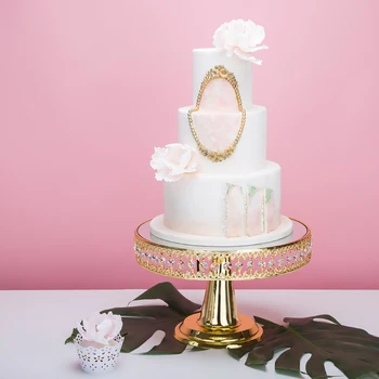 

Gold & Silver Metal Cake Stand Cake Tray Wedding Dessert Table Decoration
