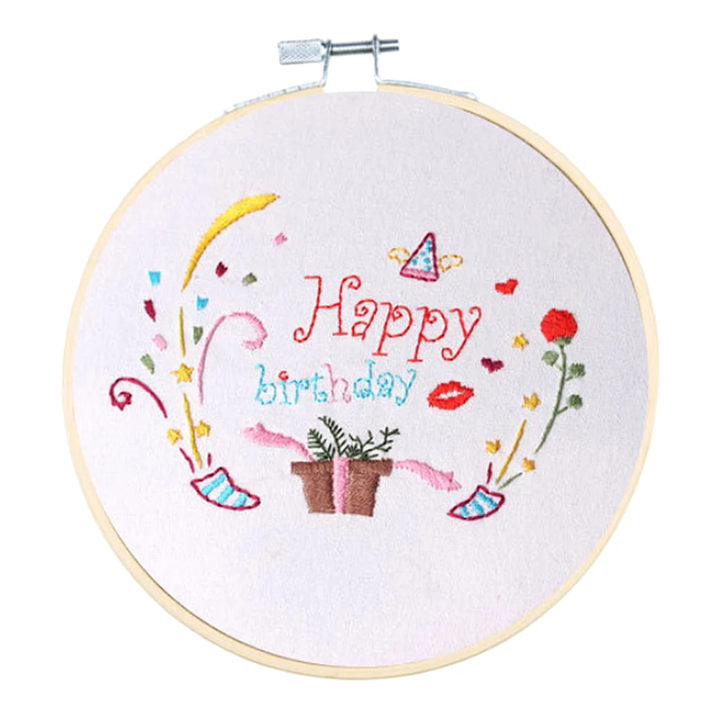 Happy Birthday 2 Набор для вышивания ручной работы для начинающих с днем рождения Набор для вышивки крестом 20 см - Цвет: Happy Birthday 2