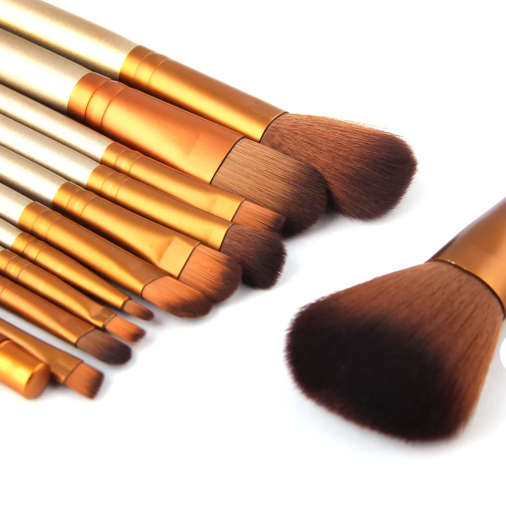 12 Pcslot Make Up Brushes Set Foundation Face Eye Powder Blusher Professional Cosmetics Makeup Brush Tools Maquiagem Gold (17)