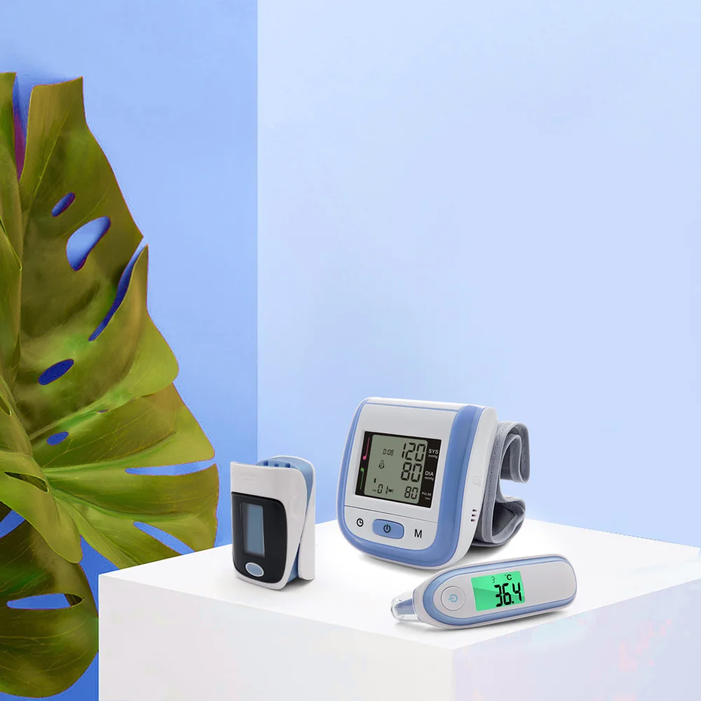 Skup Yongrow cyfrowy medyczny pulsoksymetr SpO2 ciśnieniomierz nadgarstkowy ucha termometr na podczerwień tlen PR Sphygmomanometer