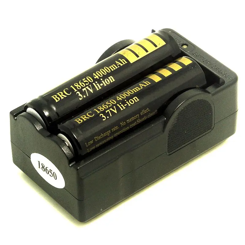 Travel Battery charger+ 2 pcs Lithium Ion 4000 mAh 18650 Rechargeable Batteries | Лампы и освещение