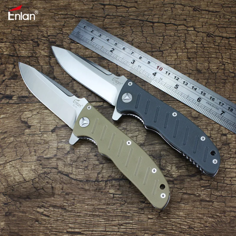 Online Enlan envío EL 01 Super militar cuchillo plegable 8Cr13Mov hoja G10 manejar al aire libre Camping caza supervivencia utilidad táctico EDC cuchillos