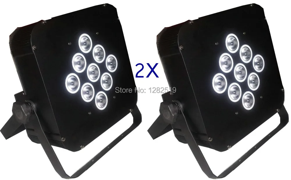 

Led Dj Lights 9X10W 90W 4in1 RGBA DMX Controller flat par led lighting
