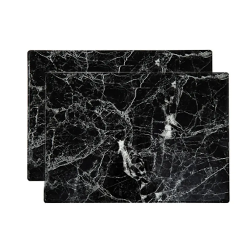 

2pcs Leather Placemat Marble Pattern Coaster Tableware Heat-Resistant Table Mats Insulation Pads Kitchen Accessories 40MY30