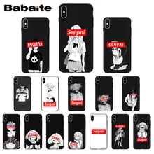 Babaite Sugoi Senpai аниме Waifu черный мягкий чехол для телефона для iPhone 8 7 6 6S Plus X Xs Xr XsMax 5 5S SE 5c Coque11 11pro 11promax
