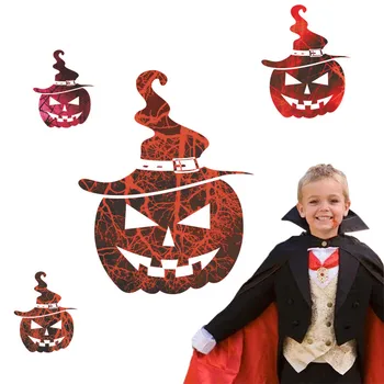 

Halloween Decoration Smile Face Pumpkin Wall Stickers Decals Living Room Bedroom Wall Decals Store Refrigerator Window Decor