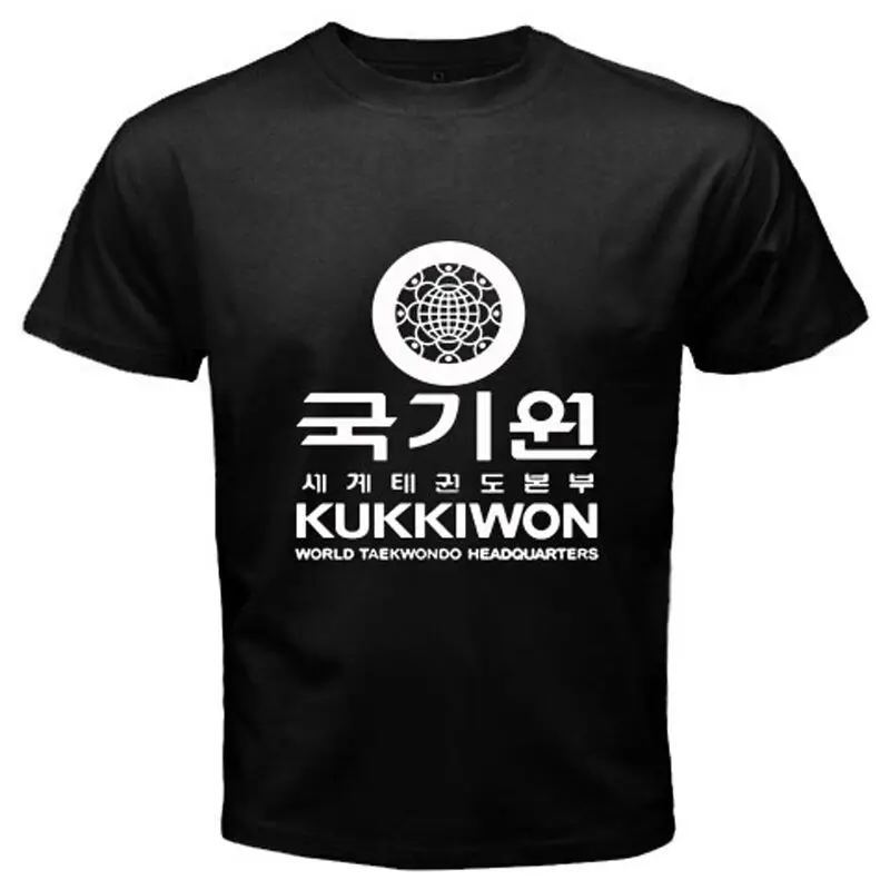 KUKKIWON таэквондо штаба Корея боевое искусство Мужская черная футболка Размер S-3XL |