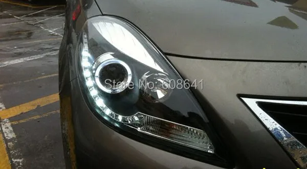 SUNNY Versa светодиодный Ангельские глазки головной светильник для NISSAN 2011 13 лет