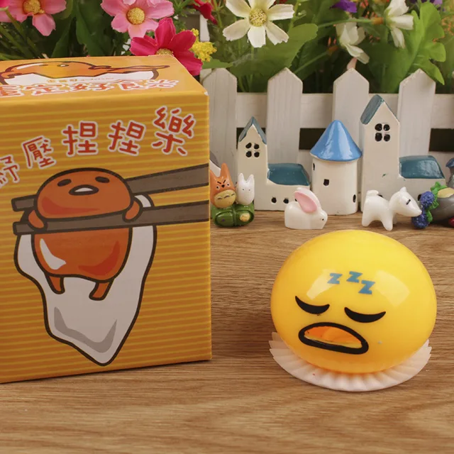 6cm Vomiting of The Egg Yolk Lazy Egg Vomiting Dolls Vomit Eggs Nausea