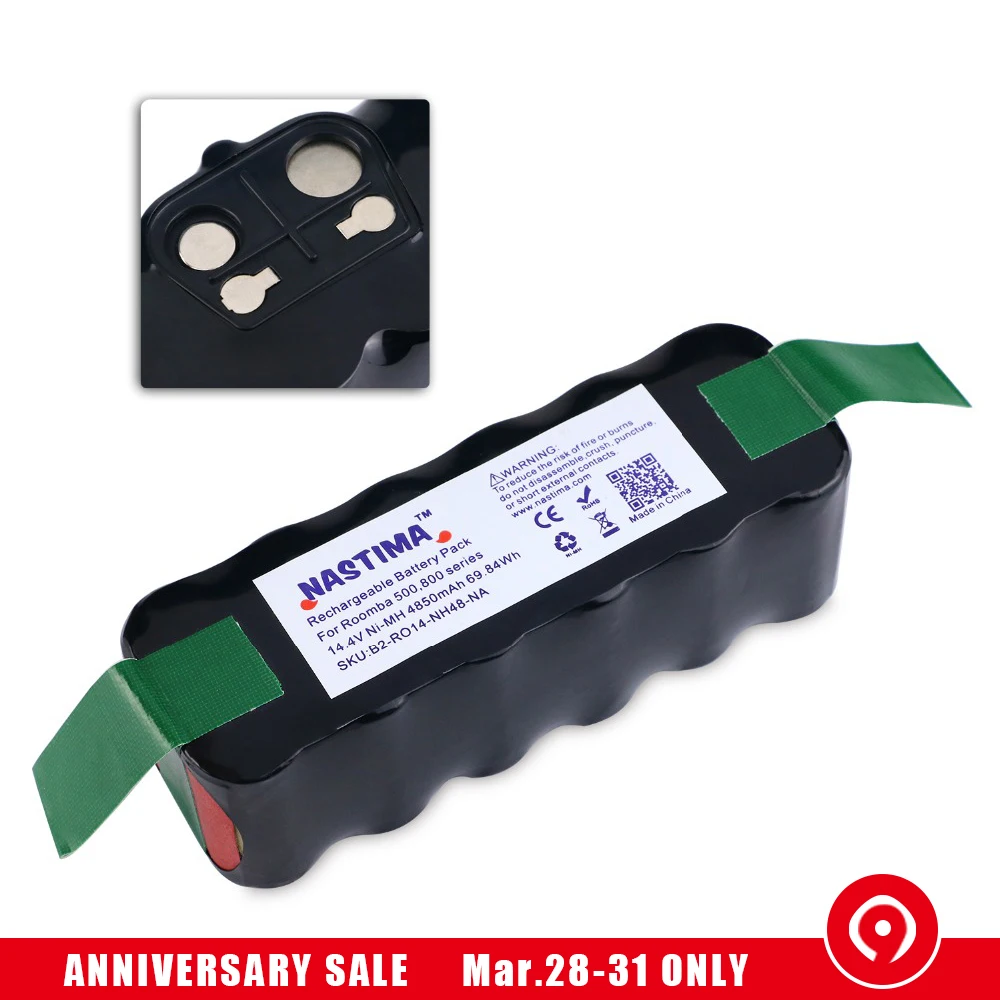 NASTIMA 14 4V 4850mAh Ni MH Battery for iRobot Roomba R3 500 600 700 800 Series
