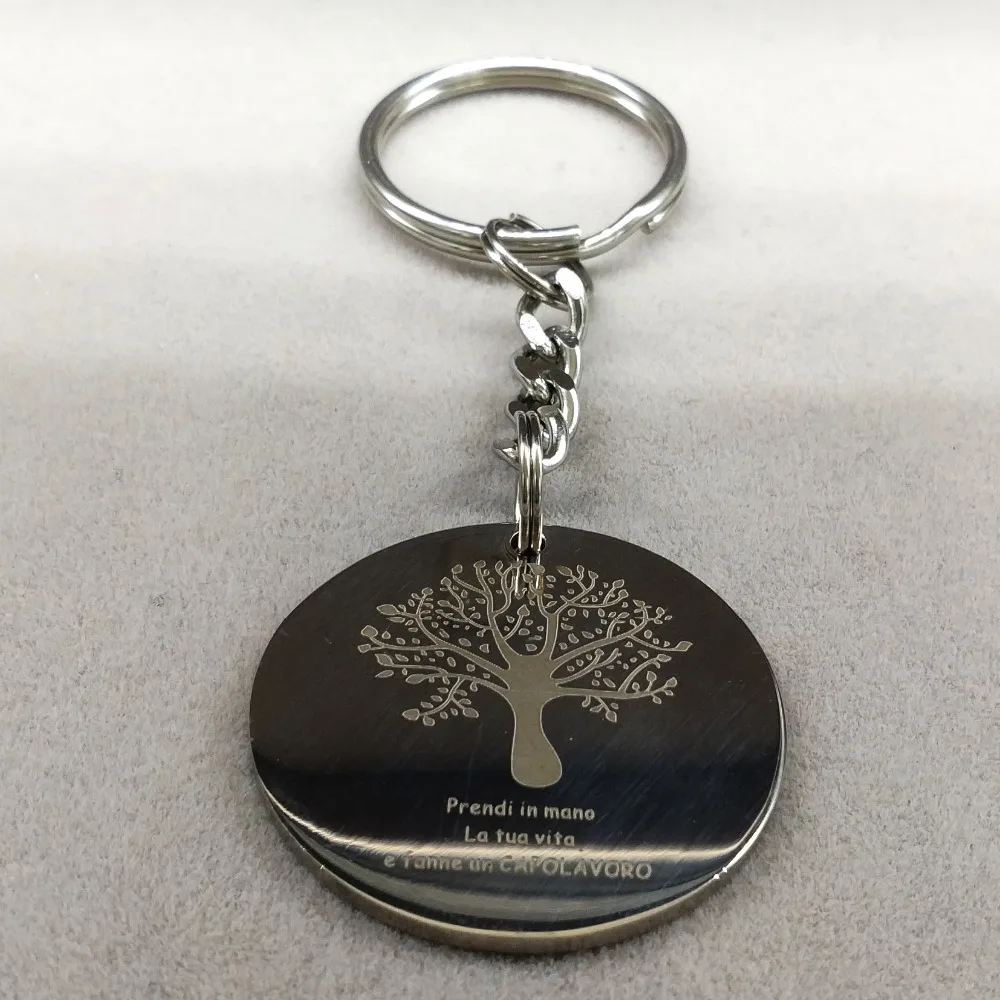 2018 nueva moda de árbol de la vida llavero de acero inoxidable de Color plata llavero de la joyería de las mujeres regalos de llavero mujer K7625B