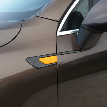 

Car styling accessories 1 pair Carbon Fiber Car side fender Anti-collision reflective Warning stickers