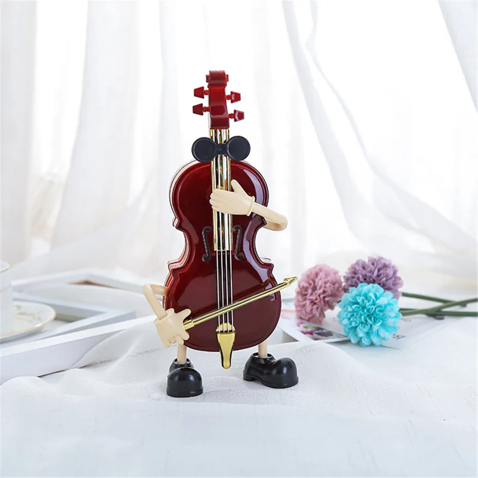 Cello Guitar Cartoon Music Box Home Decoration Gift For Girl Friend Daughter Children's Day Christmas Luxury Cute Model (2)