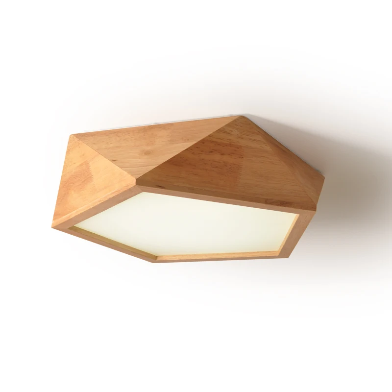 

Solid Wooden led geometric ceiling lights Japanese wood lamp decoration Bedroom dinner simple modern wood living room lamp MZ129