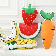 Подушка для фруктов, плюшевый декор, подушка, банан, арбуз, с изображением клубники, банана, морковь, фрукты, диван, кресло, кровать, задняя подушка