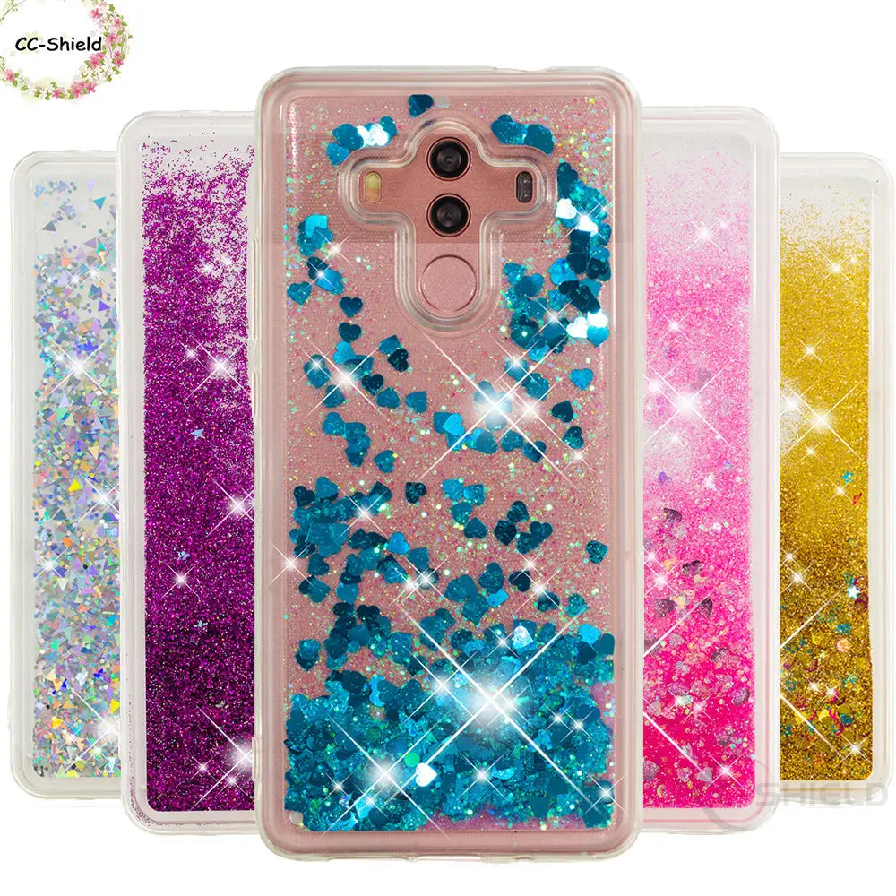 

Quicksand Phone Case for Huawei Mate 10 Pro BLA-L29 Dynamic Liquid Love Heart Soft TPU Back Cover for Huawei Mate10 Pro BLA L29