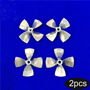 

2PCS Zinc Alloy Propellers Dia 44mm Aperture 4mm Four-blade Paddle Positive Negative Marine Prop Parts for Emulated Boats Model