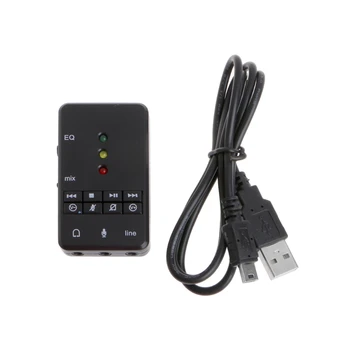 

External EQ Xear 7.1 USB LED Sound Card 3D Audio Adapter For PC Laptop