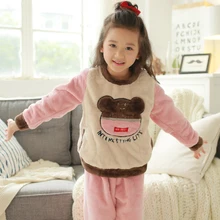 Pajamas Kids Winter Long Sleeves Sleepwear Warm Flannel Girl Pajama Set Children lounge Anime Pullover Pyjamas