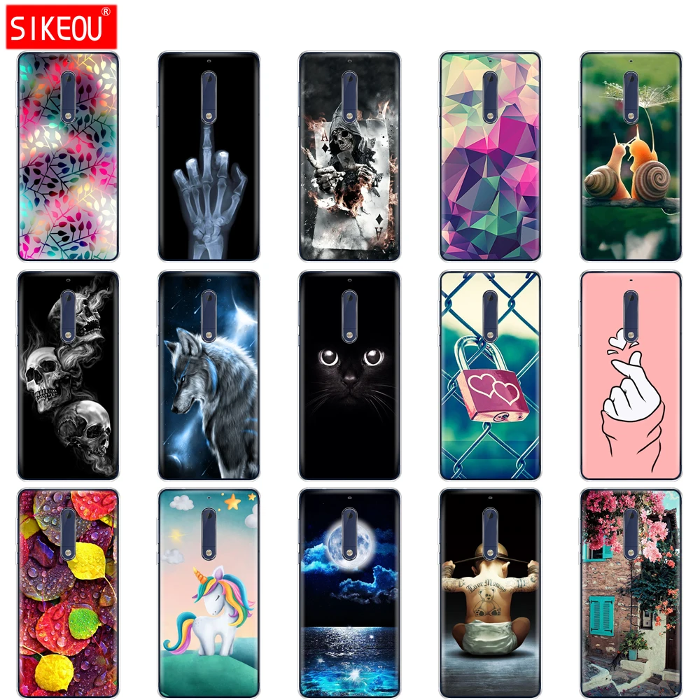 

Silicon case for Nokia 1 2 2.1 3 3.1 5 5.1 plus 2018 soft tpu back cover shockproof Coque bumper Cat flower