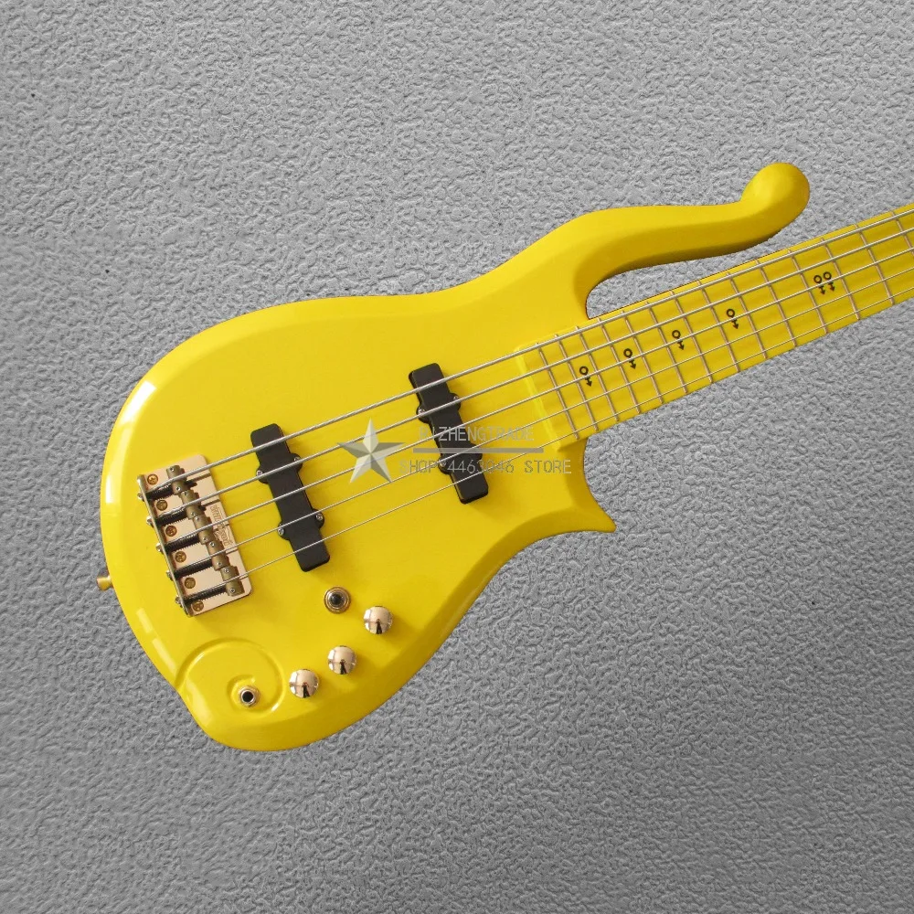 Very cool Cloud bass electric guitar yellow 5 strings Factory wholesale