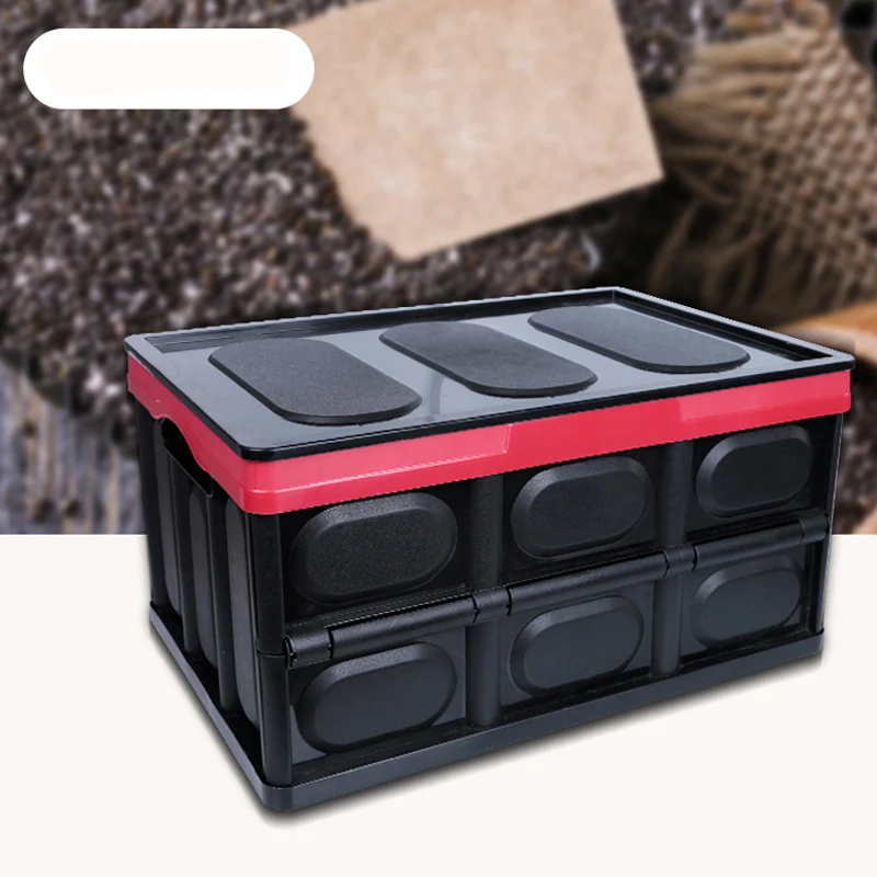 55L Collapsible Plastic Storage Box Durable Stackable ...