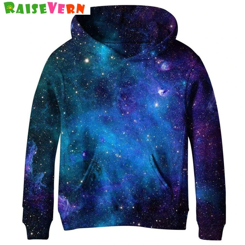 

Space Galaxy Kids Hoodies Winter Girls Boys Sweatshirt Warm Long Sleeve Outwear Pullover Cap Hoody Children Hooded Tops