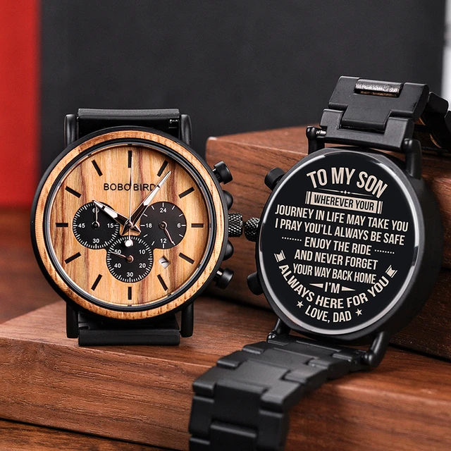 Engraved Wood Watch For Men Personalized Wooden Watches