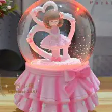 RONG-719+ хрустальный шар музыкальная шкатулка вспышки Ротари снег дети подарок подруге BESTIE окончания подарок
