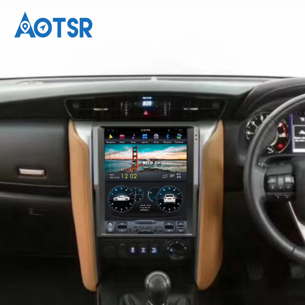 Sale Vertical screen IPS PX6 4+64GB Android 8.1 Car DVD player For toyota fortuner 2016+ radio Multimedia stereo unit buit-in Carplay 1